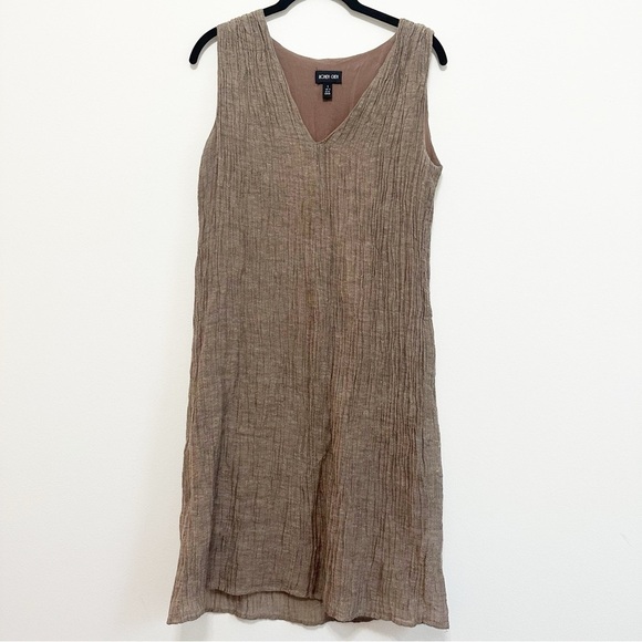 Ronen Chen Linen Shift Dress US 6 Lagenlook Boho Earthy Israel Coastal - Picture 1 of 8